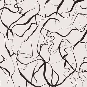 Gestural Lines Dark Brown Wallpaper - Threshold
